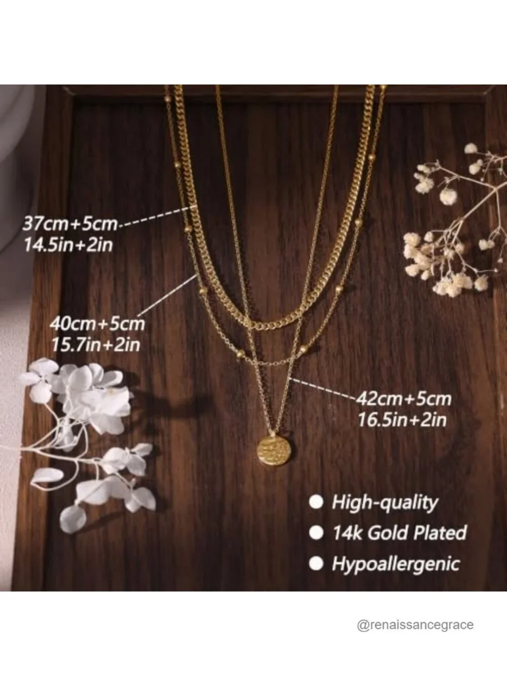 Layered Gold Plated Necklace Set Dainty Layering Chain Choker Stack Women
